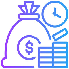 Time is money icon for business, website, application, printing, document, poster design, etc