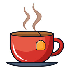 High Resolution Image of a Single Tea Bag in a Cup