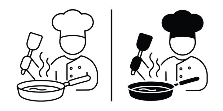 Chef Cooking Icon Set