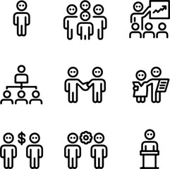 Fototapeta premium Business meeting presentation team collaboration financial discussion vector
