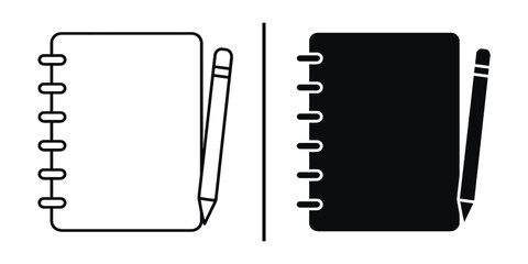 Black and White Notebooks and Pencil: A simple, high-contrast study of a notebook and pencil, perfect for educational or creative design needs.