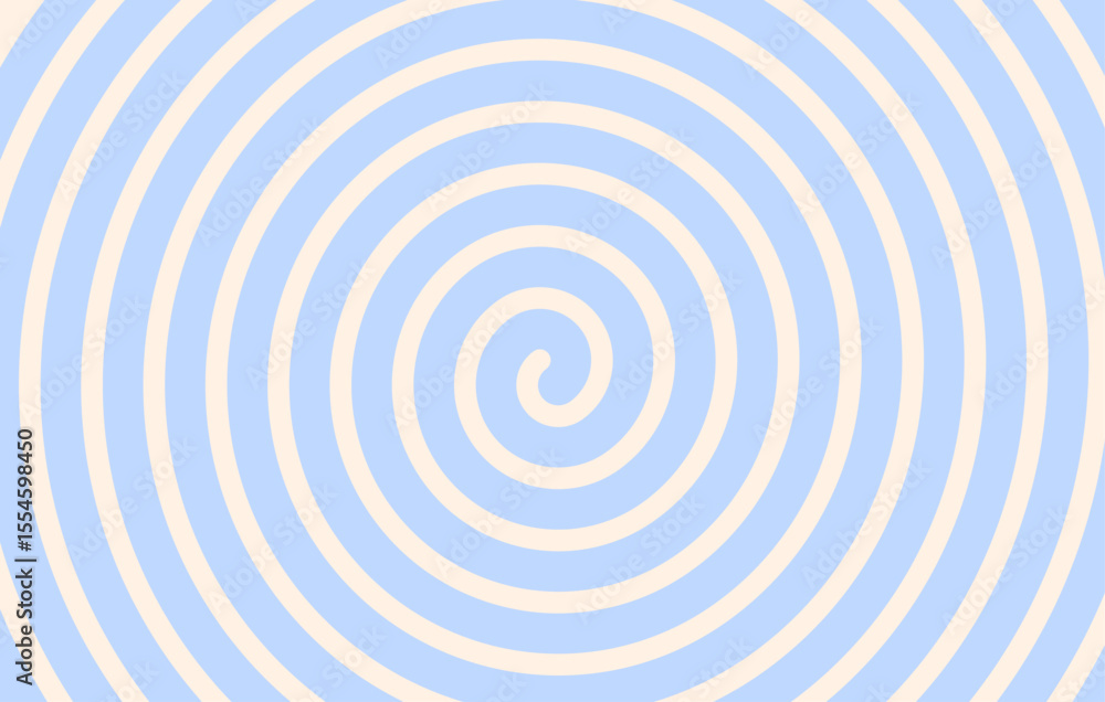 Poster psychedelic swirl, twirl background, retro ripple wave line pattern in candy blue color. vector desi
