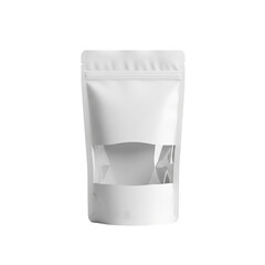 Blank White Doypack Stand Up Pouch with Transparent Window
