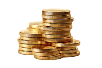 Golden Coins Stacked High, Wealth, Fortune, Prosperity, Luxury, Finance
