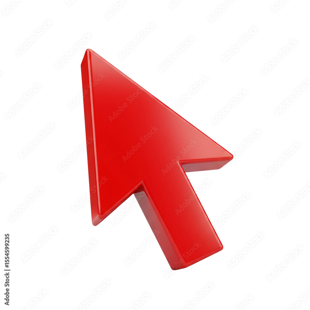 Poster a bold red arrow cursor points the way forward against a clean black backdrop, ideal for user interf
