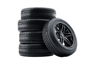 Black Car Tires Stacked, Alloy Wheels, Rubber, Automotive Parts