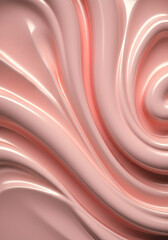 A close-up view of a creamy, textured surface with soft, flowing swirls and peaks. The dominant color is a pastel pink, creating a soothing and delicate appearance. 