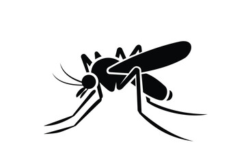 Black silhouette of a mosquito insect icon