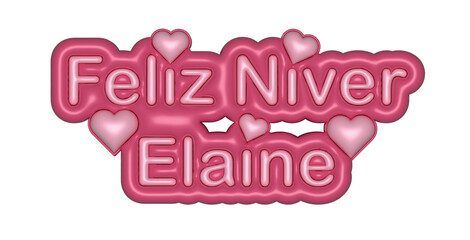 Happy Birthday Elaine Sign Illustration - Swirling Letters