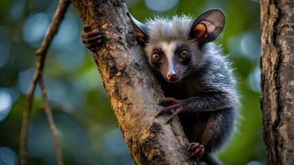 Forest Animal Climbing Tree Portrait