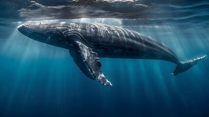 Humpback Whale Swimming Underwater Photo