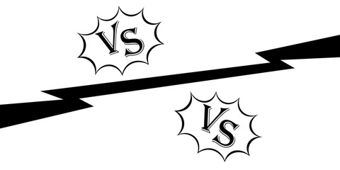 Versus logo vs letters for sports and fight competition. MMA, UFS, Battle, vs match, game concept competitive vs of floodlights vector design.