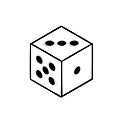 Game dice, dice game, hand drawn illustration, black pencil drawing, transparent background, PNG