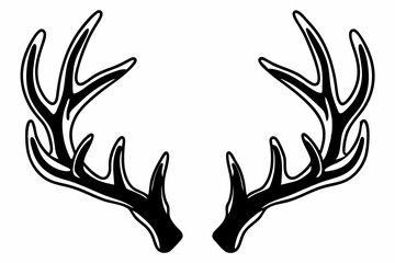 black and white deer antlers