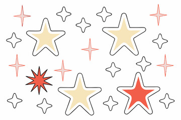 red stars isolated on white