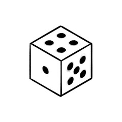 Game dice, dice game, hand drawn illustration, black pencil drawing, transparent background, PNG