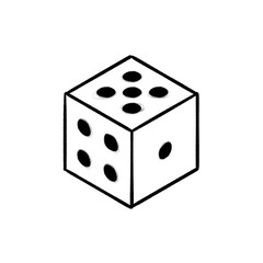 Game dice, dice game, hand drawn illustration, black pencil drawing, transparent background, PNG