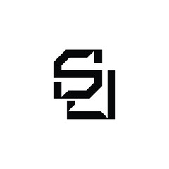 SJ monogram logo design letter text name symbol monochrome logotype alphabet character simple logo