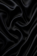 Obraz premium Luxury Black Satin Fabric Texture Background with Soft Folds