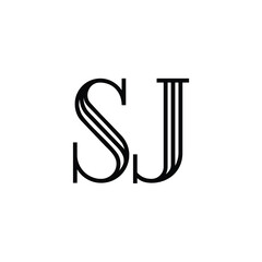 SJ monogram logo design letter text name symbol monochrome logotype alphabet character simple logo