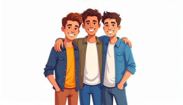Best friends smiling confidently together representing youth friendship and strong brotherhood