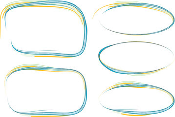 creative colorful abstract outline frames shapes set