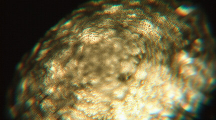  Microphotography Close-Up of Alien Skin Texture Covered with Bioluminescent Pores and Soft Glowing Veins Beneath the Surface, Surreal Macro Sci-Fi Scene with Rich Detail and Otherworldly Atmosphere