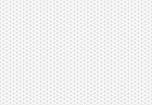 Isometric grid. Black line guides. Printable 3d perspective backdrop. Notebook sheet blank. Squared grid. Mathematics, typography pattern for making notebooks production for school.