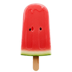 watermelon popsicle ice cream isolated on white background 