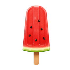 watermelon popsicle ice cream isolated on white background 