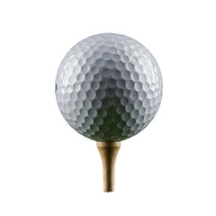 golf ball on the tee isolated on white background