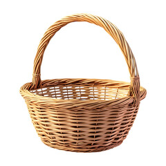 Wicker Basket Rustic Woven Basket with Handle for Crafts Gifts  Home Decor On Transparent Background