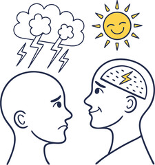 Mood and mental state icon set