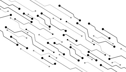 Abstract Circuit Board Design: Lines, Nodes, Connections, Technology, Innovation.