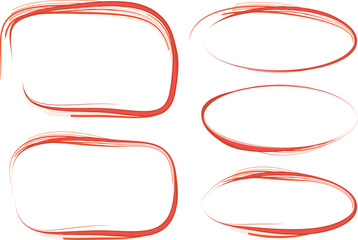 red creative colorful abstract outline frames shapes set