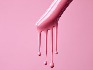 Nail Polish Drip. Manicure Concept with Dripped Nail Polish on Fingernail