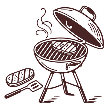 brown barbecue grill cooking steak clip art preview