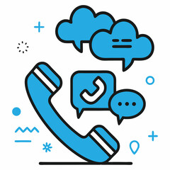 Contact icon set. Containing chat, support, message, phone, e-mail, address, customer service, call, website, info, communication and more. Editable line icons. Vector illustration