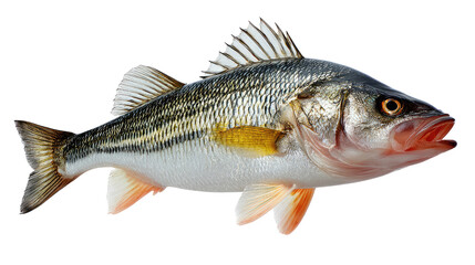 Fototapeta premium Walleye Fish: A fresh walleye, scales shimmering, glistens, a prized catch presented, embodying aquatic nature's allure.