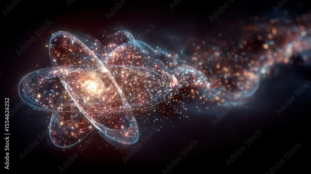 Poster artificial intelligence enhances nuclear fusion processes with glowing plasma and magnetic fields in