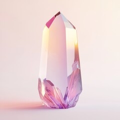 A single crystal placed on a white background 