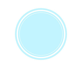 round frame with blue background