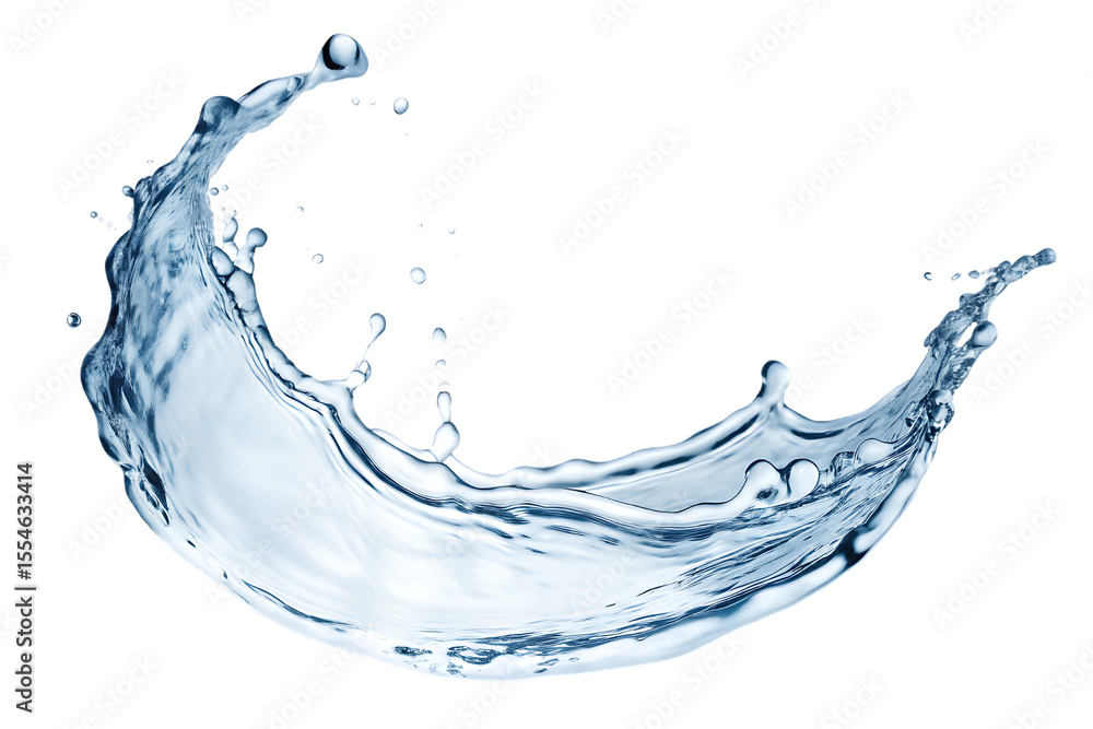 Aufkleber dynamic water splash isolated on black background showcasing purity freshness and movement for creat