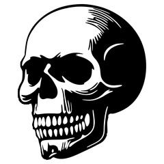 Hand Drawn Mystical Crowned Skull Vector - Fantasy Design for Album Covers and Band Logos