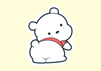 cute polar bear vector icon illustration cartoon