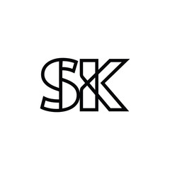 SK monogram logo design letter text name symbol monochrome logotype alphabet character simple logo