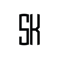 SK monogram logo design letter text name symbol monochrome logotype alphabet character simple logo