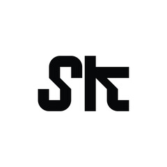 SK monogram logo design letter text name symbol monochrome logotype alphabet character simple logo
