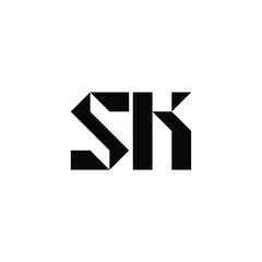 SK monogram logo design letter text name symbol monochrome logotype alphabet character simple logo
