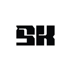 SK monogram logo design letter text name symbol monochrome logotype alphabet character simple logo